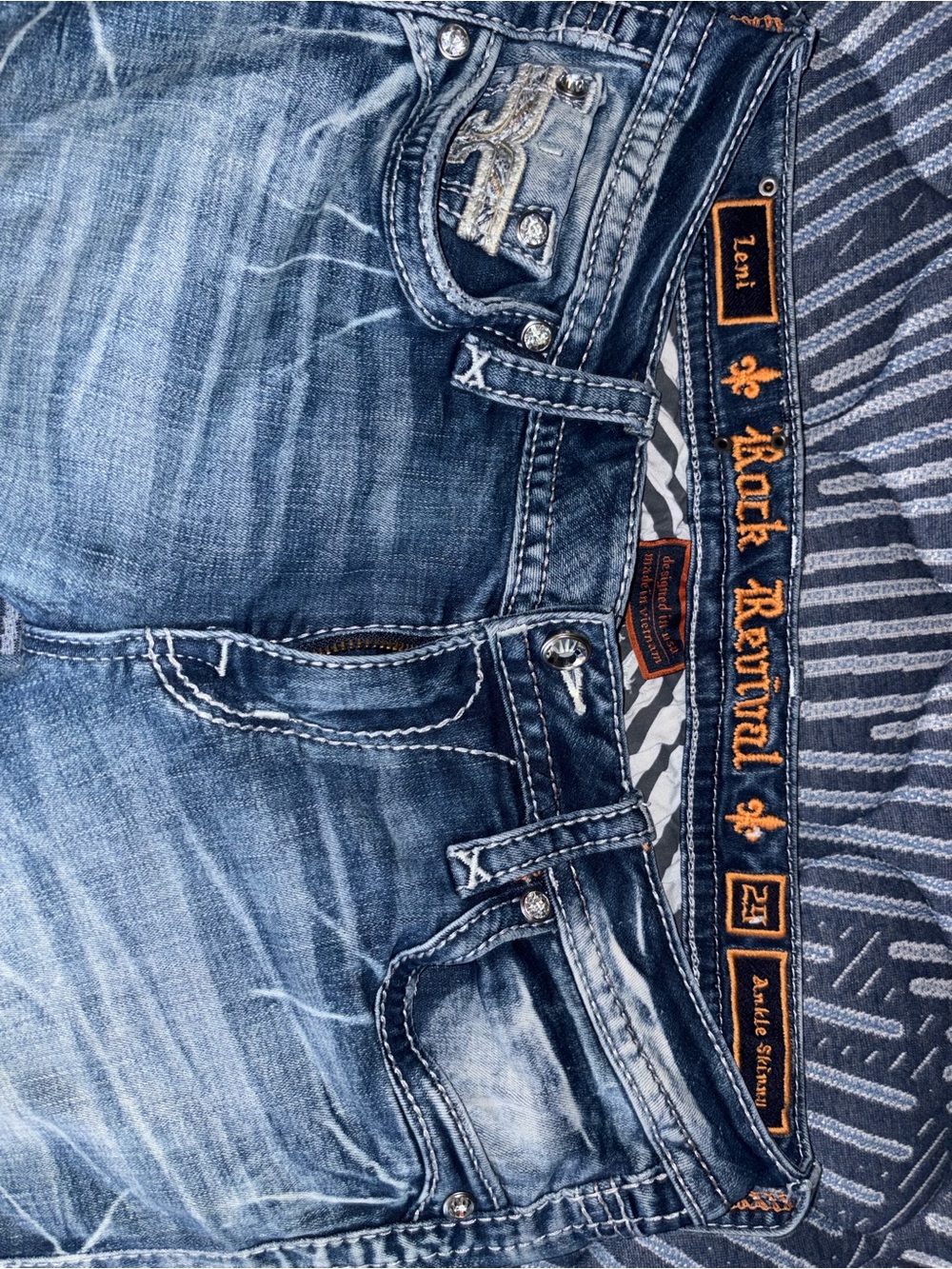 Rock Revival Women's Distressed Medium Blue Skinny Jeans
